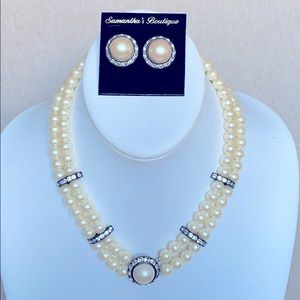 Beautiful Vintage Faux Pearls and Earrings